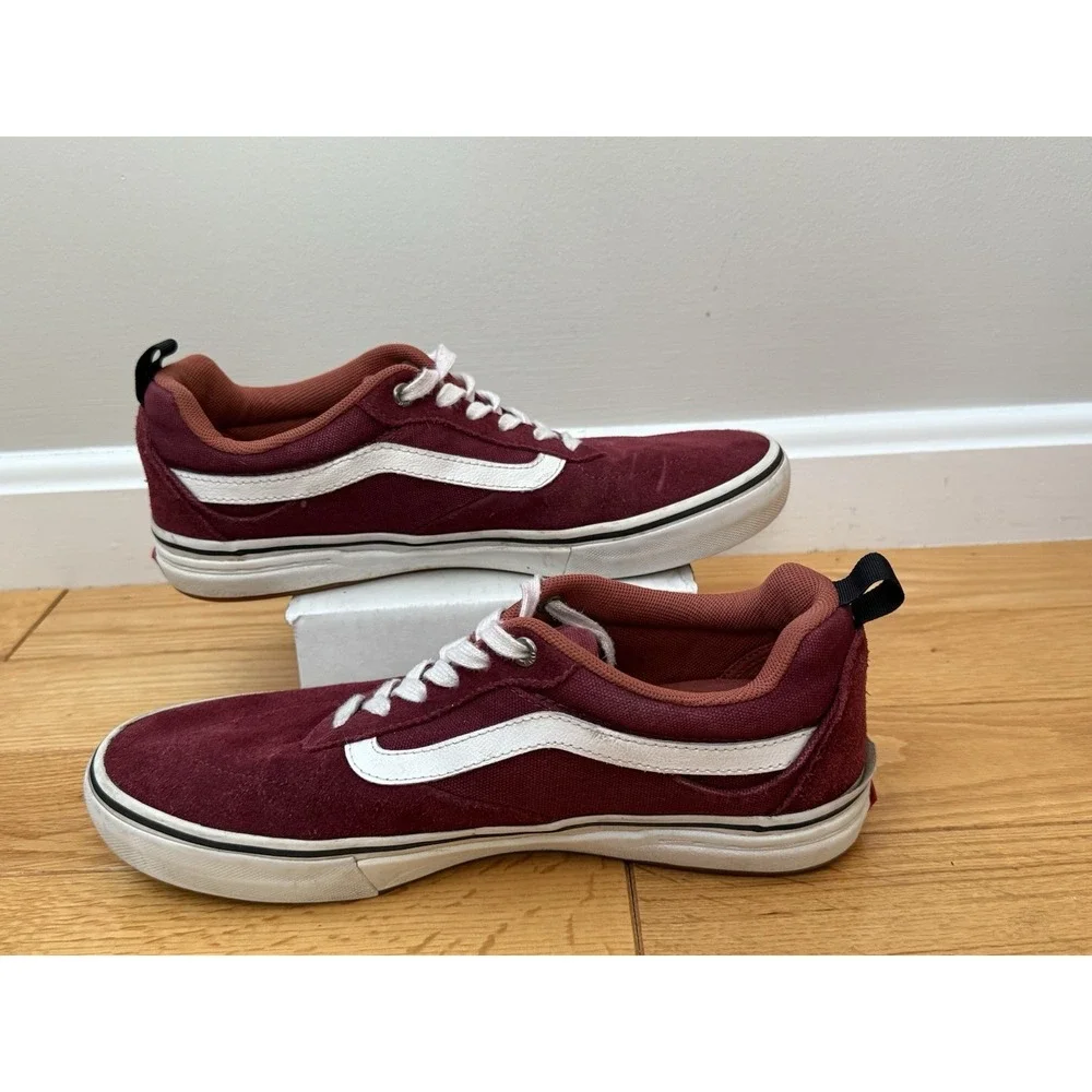 Vans Men's Sz 8.5 Kyle Walker Maroon Red /White Old‎ Skool Sneakers Shoes 721454
